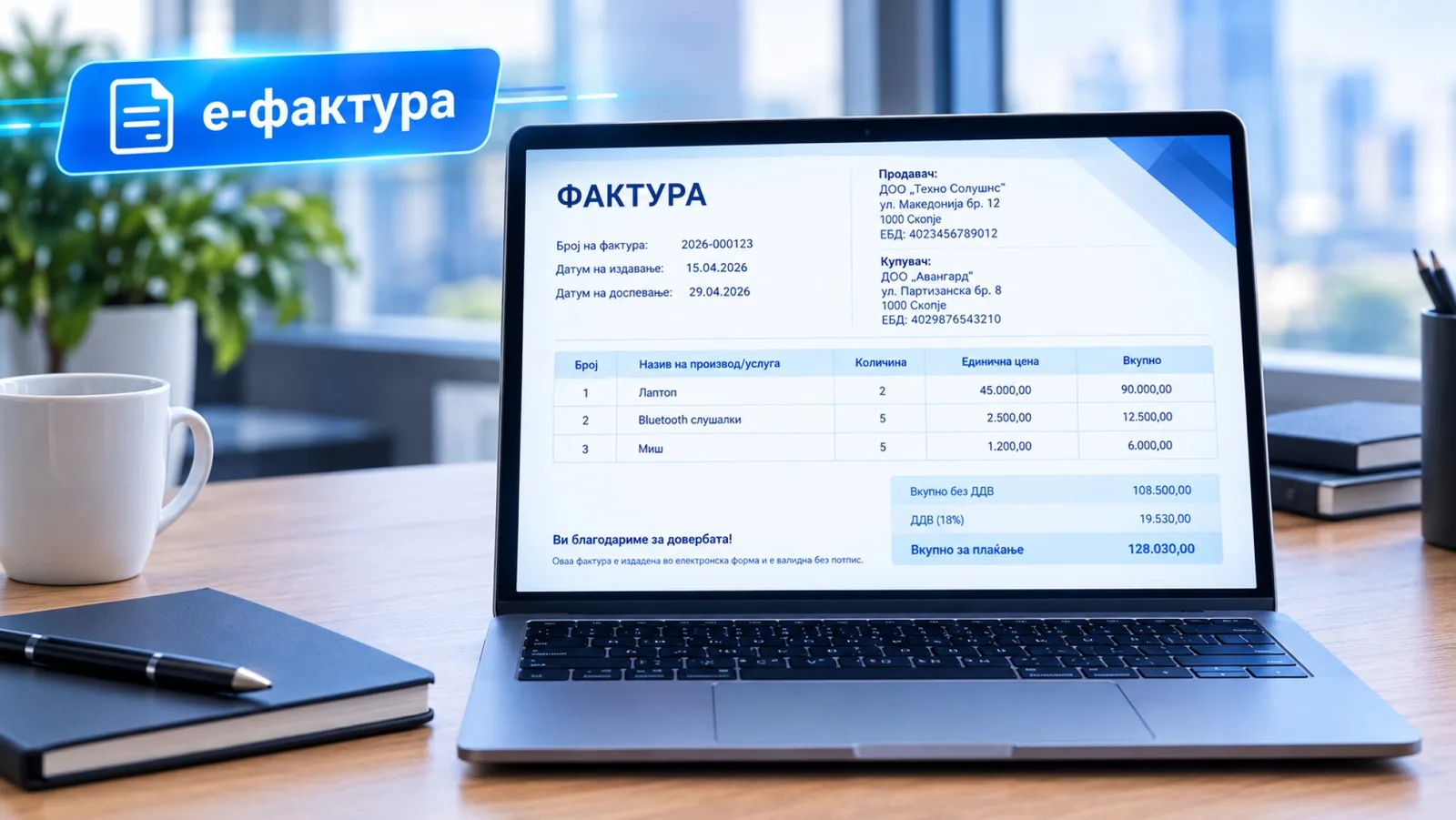 Од 2027 година задолжителна е-фактура: УЈП ќе добива податоци за секоја трансакција