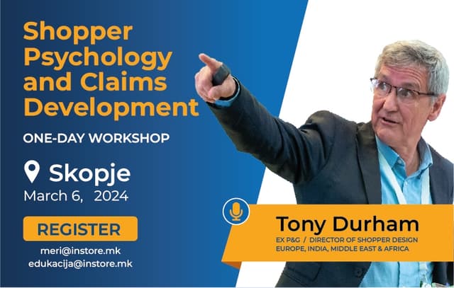 Exclusive ONE-DAY WORKSHOP: Shopper Psychology and Claims Development with Tony Durham
